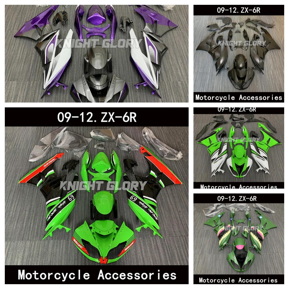 

Injection Molding Fairings Kits Fit For 636 ZX-6R 2009 2010 2011 2012 Bodywork Set Motorcycle Accessories