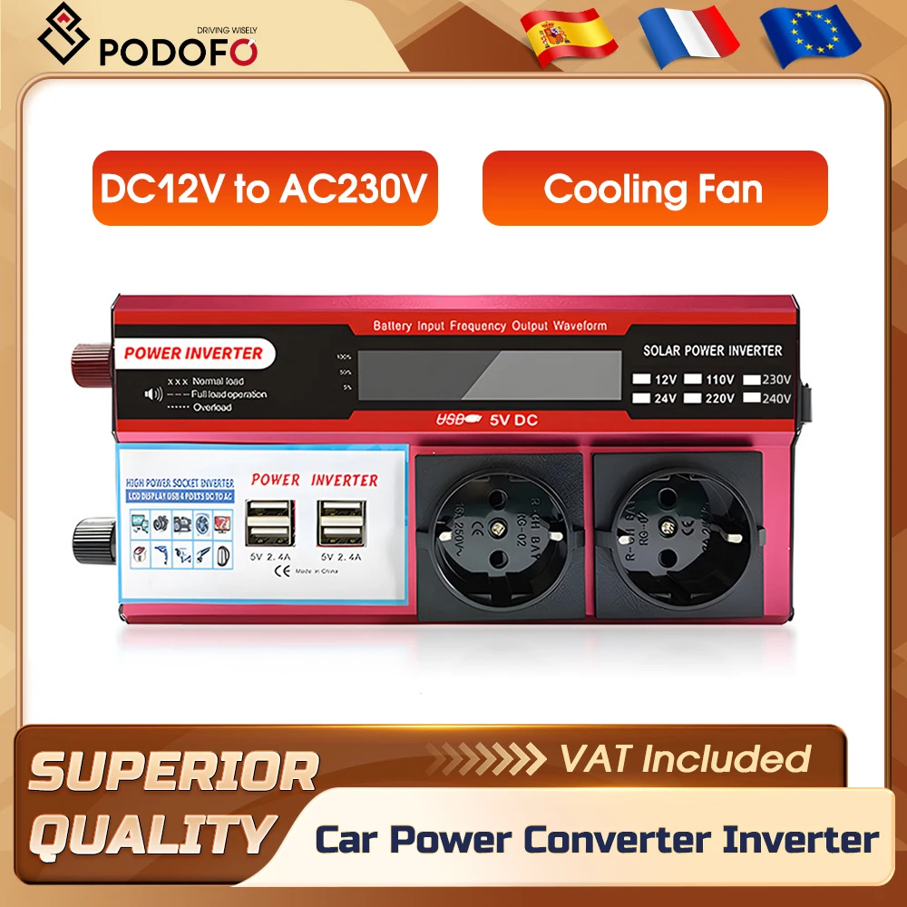 Hikity 500W DC12V to AC230V Power Inverter Modified Sine Wave Solar ...