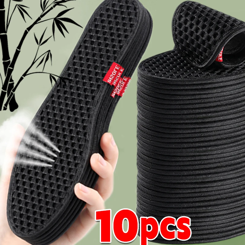 New Bamboo Charcoal Deodorant Insoles Mesh Breathable Absorb-Sweat Shoe Pads Men Running Sport Insert Light Weight Insole