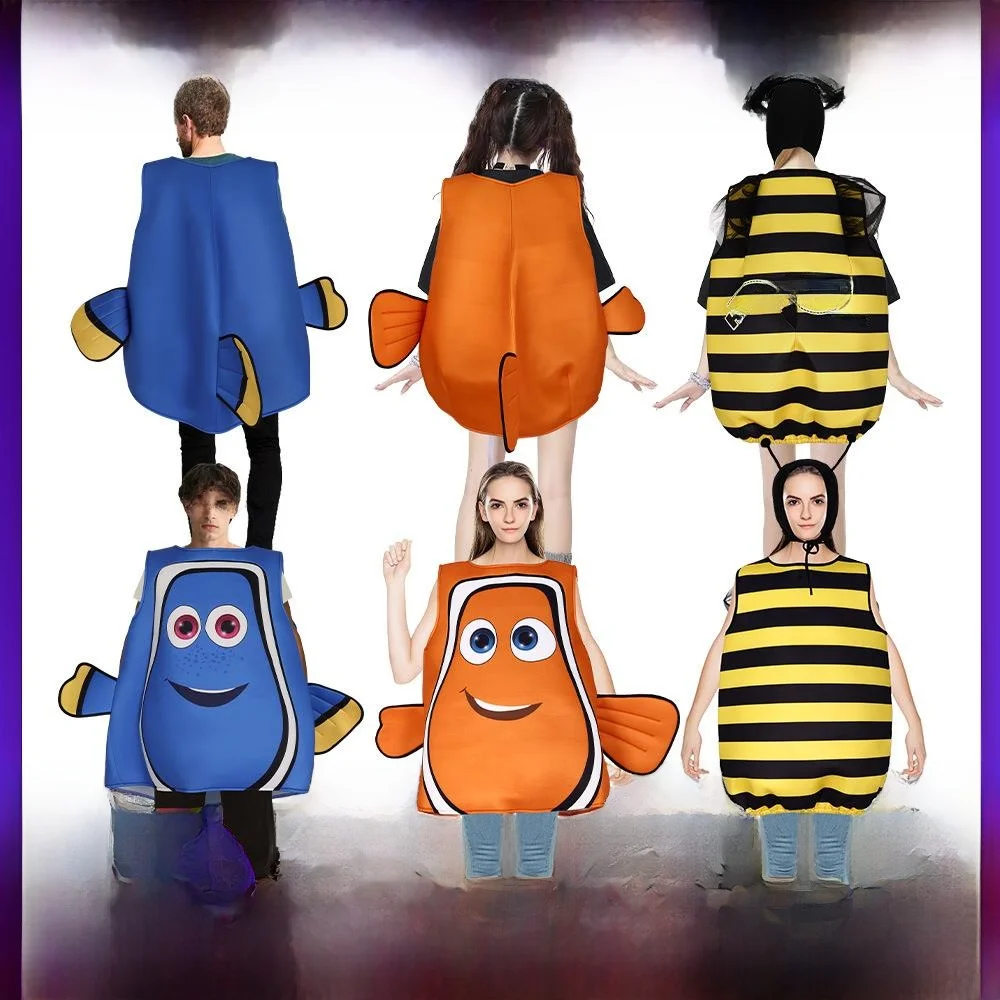 

loween Nemo Costume Uni-Size Fi Outfit for Women's Festive Role-plang Underwater Adventure
