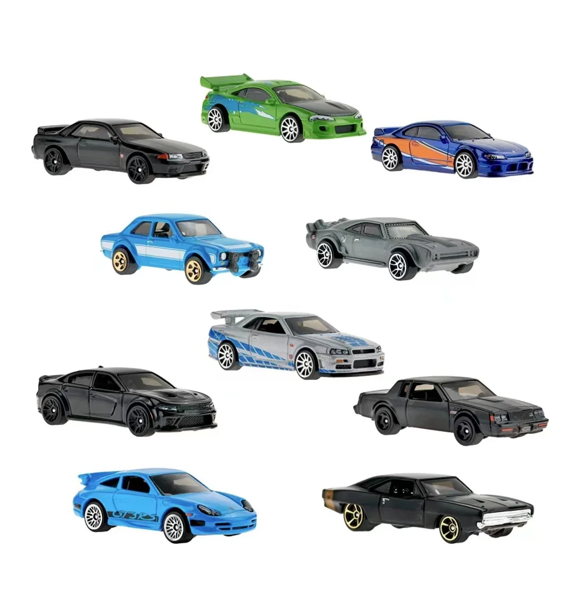 Genuine Hot Wheels Car Fast & Furious 10 Pack Voiture 1/64 Diecast Toys for Children Mitsubishi Eclipse Buick Regal Kid Boy Gift