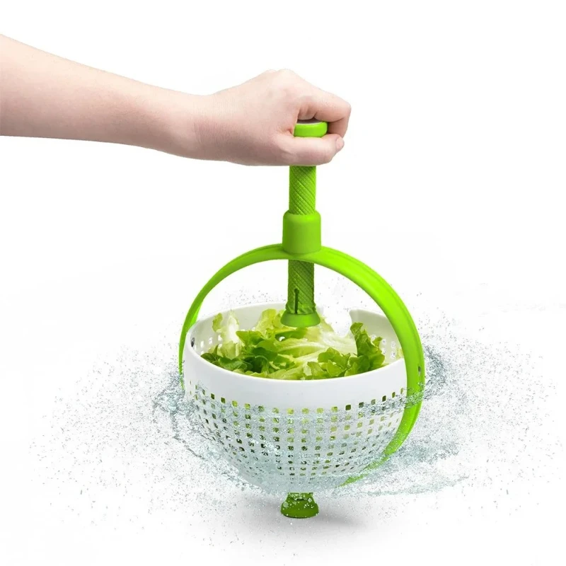 Large Capacity Salad Spinner 2 in 1 Salad Spinner Colander Strainer Collapsible Vegetable Washing Filter