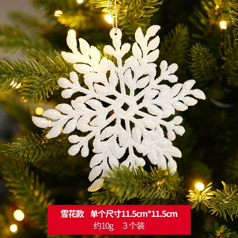 Christmas Tree Hanging Ornaments Snowflake Angel Deer White Pendants Navidad New Year Party Home Xmas Tree Decorations Kids Toys