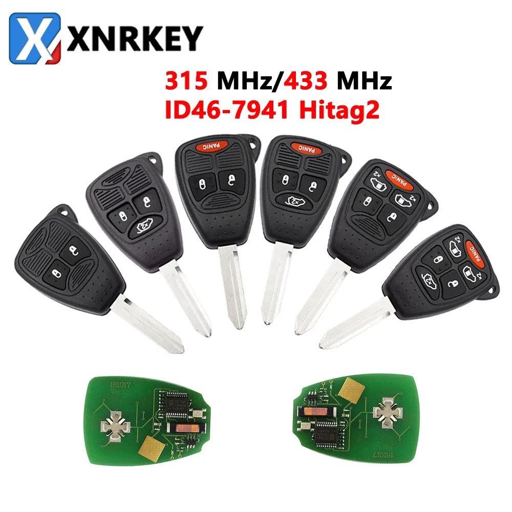 

XNRKEY Remote Smart Key 315/433Mhz ID46 Remote Key for Dodge RAM JEEP Commander Compass Grand Cherokee Liberty Wrangler Chrysler