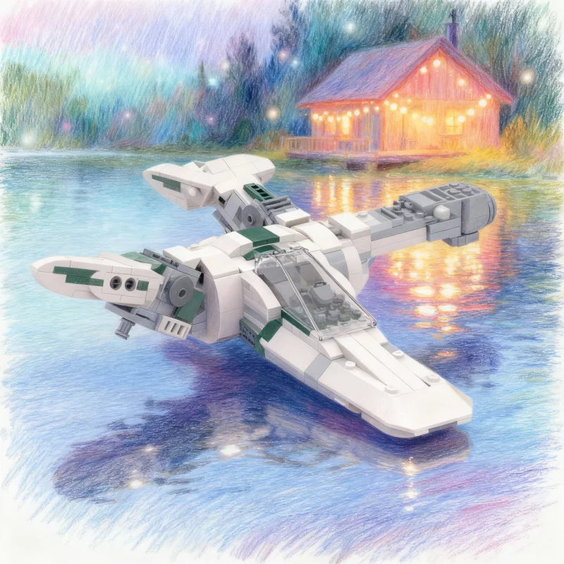 

369 деталей MOC Incom T-7 Avis: Модель высокогорного истребителя для звездных битв, конструктор, архитектурные блоки, рождественские подарки, развивающие игрушки