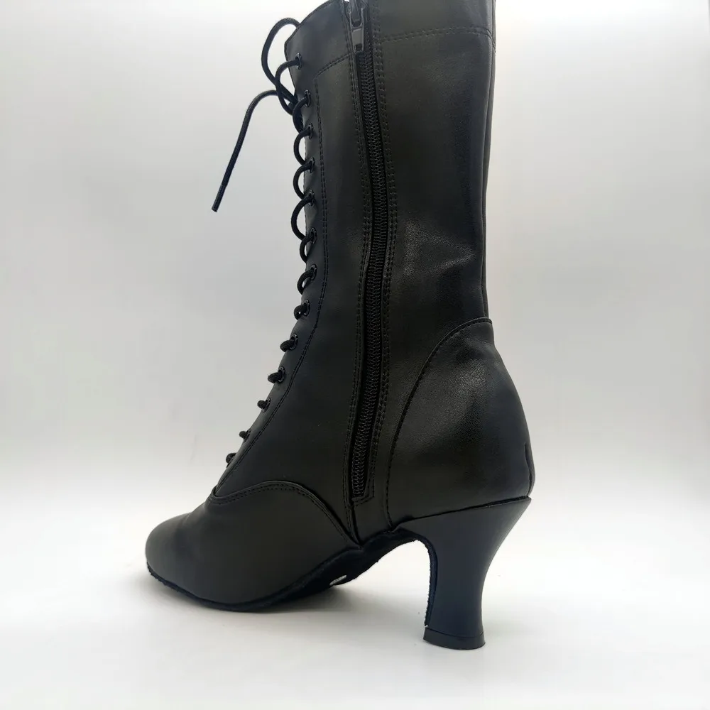 Women OEM Latin Dance Boots 7cm Cuban Ballroom Salsa Dance Shoes Latin Salsa Dance Shoes Club Party Ballroom Dance Shoes Booties