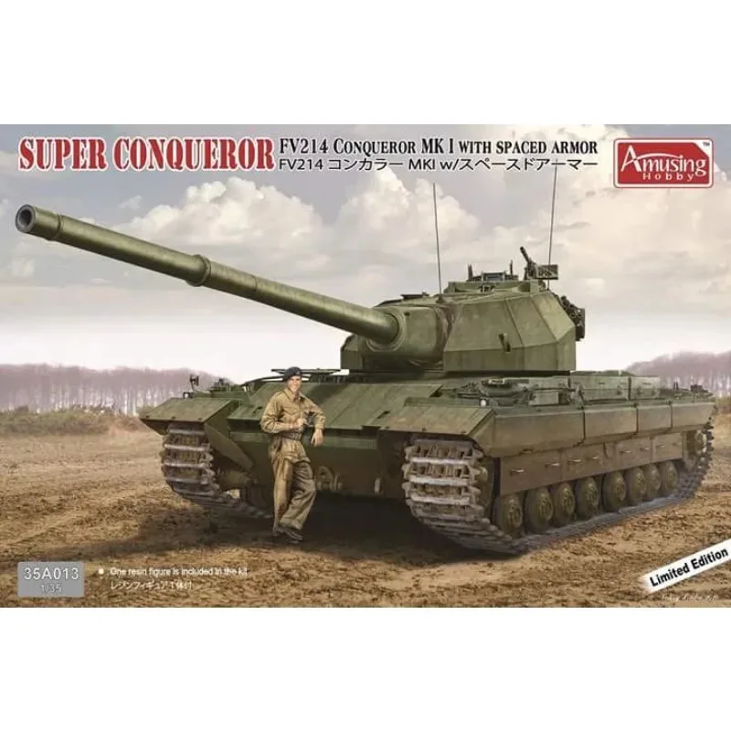 

Amusing Hobby Plastic Assembled Tank Model Kit 35A013 Super Conqueror FV 214 Conqueror Mk I with spaced armour 1/35