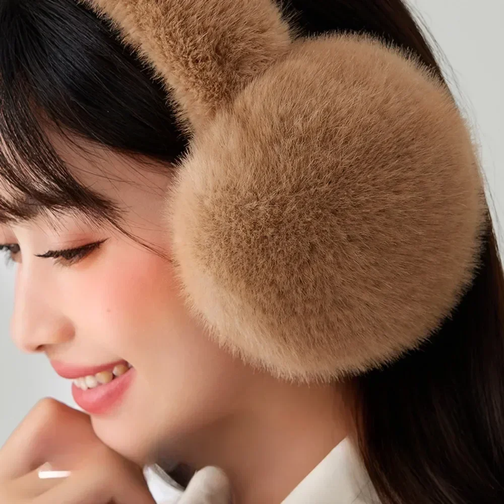 Soft Plush Ear Warmer Winter Warm Earmuffs Fashion Ear Cover Outdoor Cold Protection Solid Color Ear-Muffs Folding Earflap