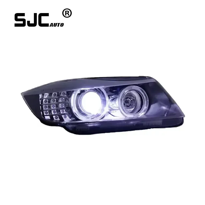 Auto Car for BMW 3 Series E90 2006-2012 Headlight Assembly Modified with LED Angel Eye Bulb Daytime Running Light