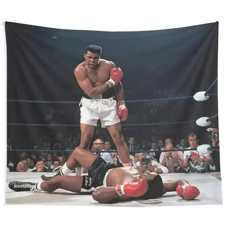 Funny Muhammed Ali Knock Out Tapestry, Meme Tapestry Wall Hanging For Living room/Bedroom/College Hostel Dorm Art Tapestry