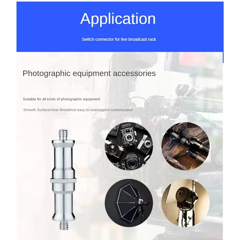 

4Pcs 1/4Inch to 3/8Inch Male Thread Adapter Double-Ended Spigot Stud Male Adapter Camera Screw Photograph Hand Tool
