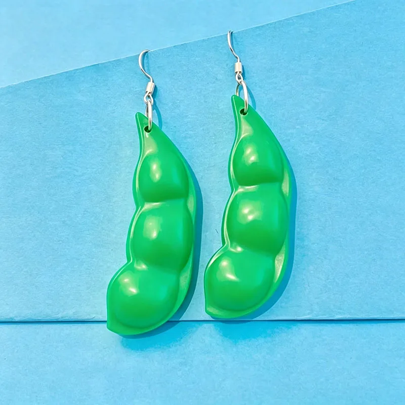 Peas in a Pod dangle earrings fun funky dangler earrings