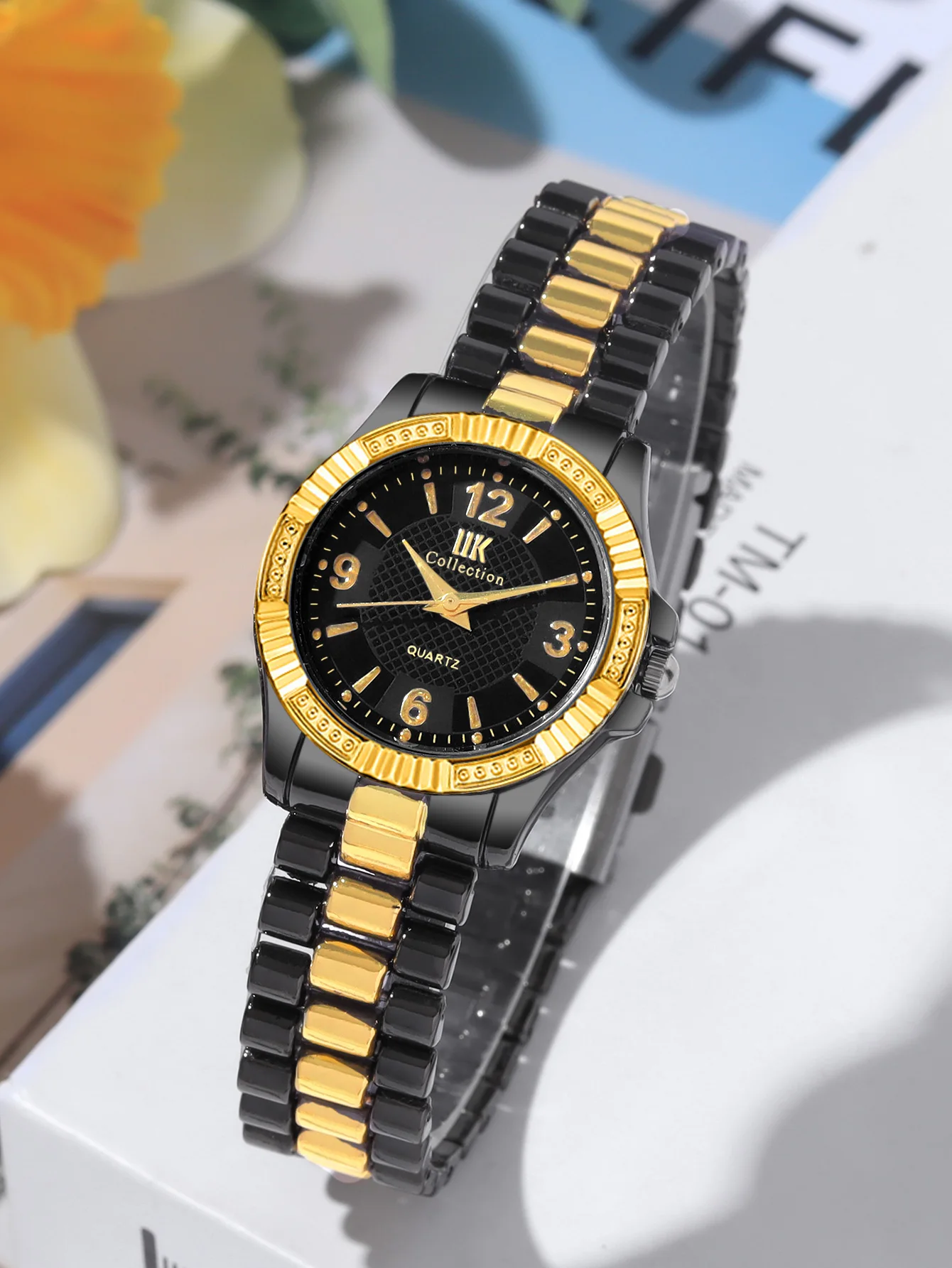 مجموعة ساعات عمل كوارتز بسيطة ، شريط فولاذيّ ، أزياء زوجين ، 2 صيحات