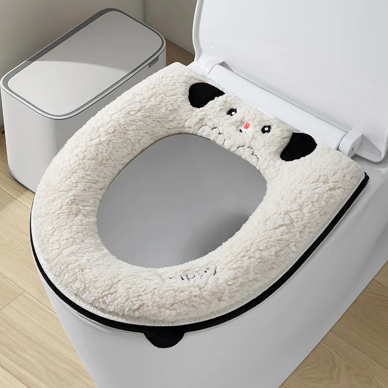 

Универсальный коврик для унитаза на молнии, зимняя теплая водонепроницаемая подушка для сиденья унитаза, аксессуары для ванной комнаты