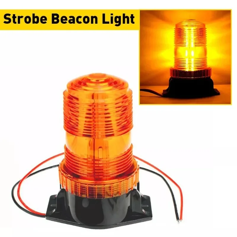 360° Warning Flashing Lights LED Amber Strobe Beacon Light 12-80V Vehicle Roof Safety Flash Emergency Lamp for Truck Cars Bus