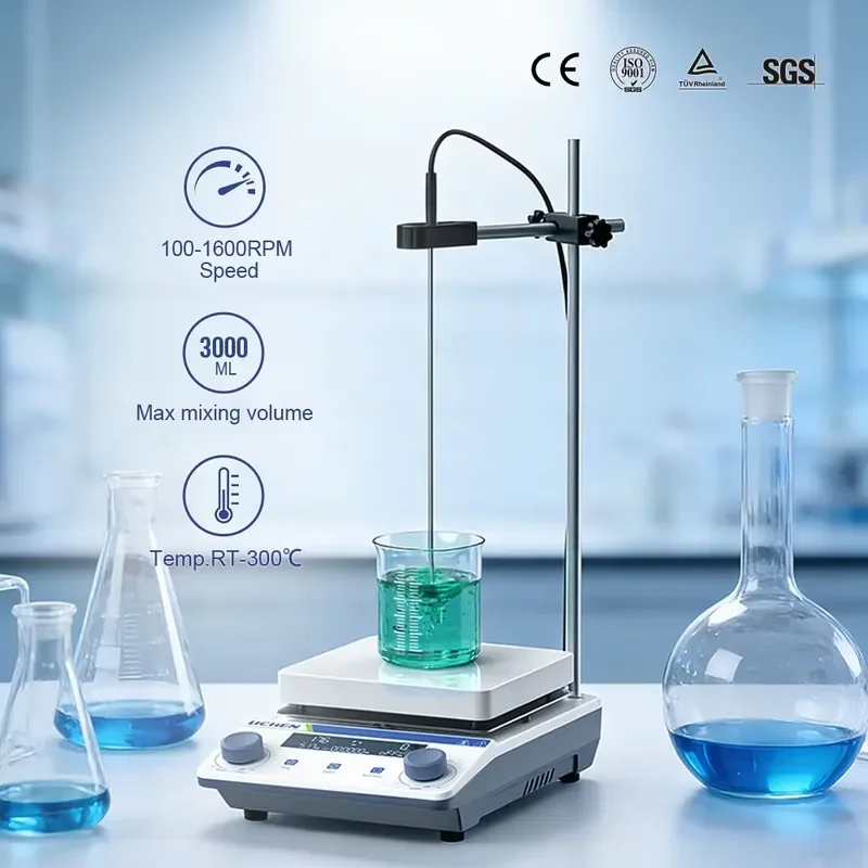 LCH Laboratory Magnetic Stirrer with Heated Plate, Digital Display, 2000rpm, PTFE Coated Stirring Bar