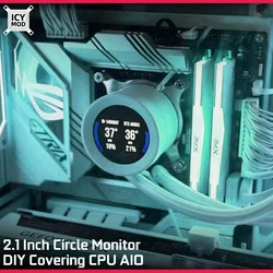 2.1 Inch Circle Monitor IPS Dynamic Display Temperature AIDA64 Round Screen DIY Covering 120/240/360 PC CPU AIO Water Cooling