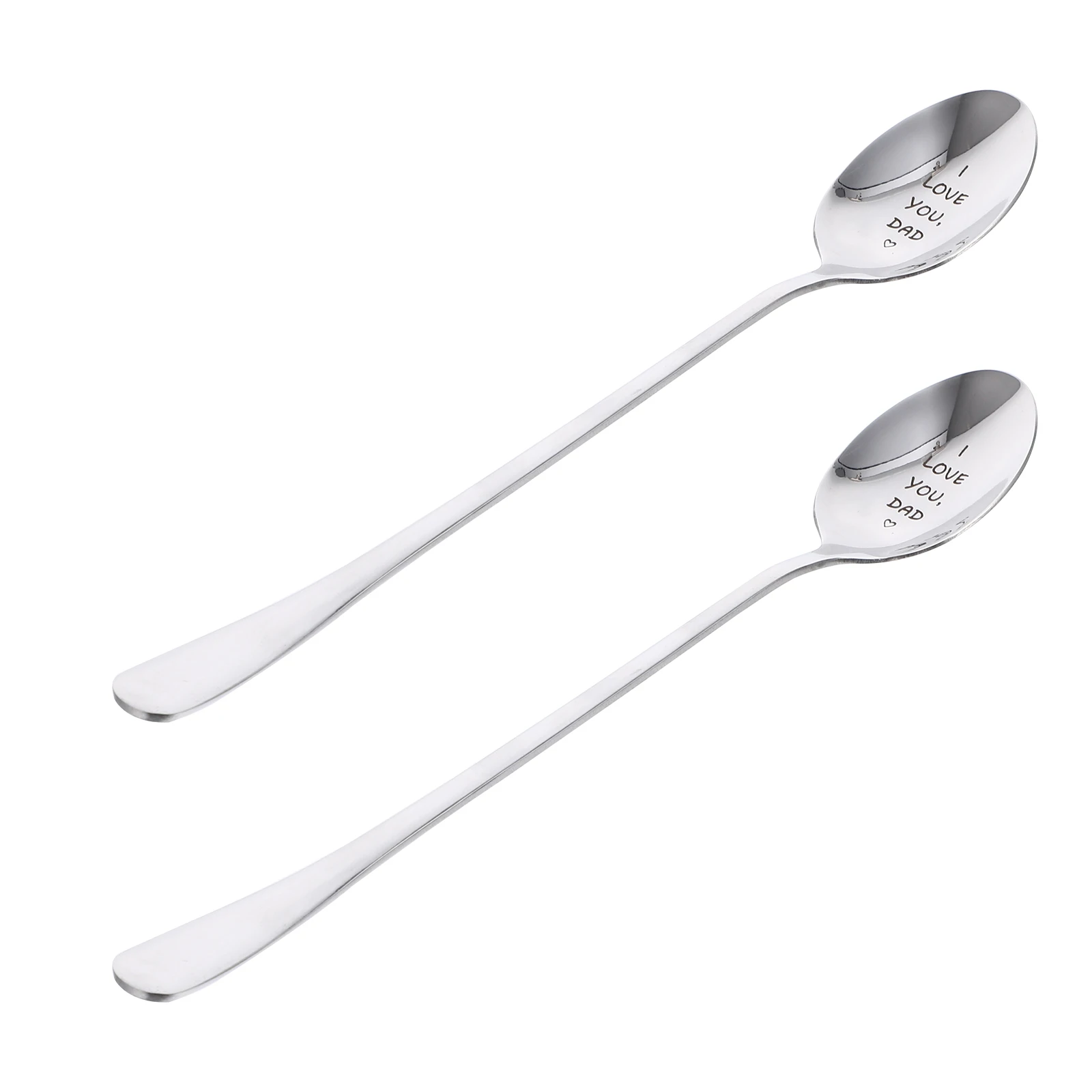 

2pcs Stainless Steel Long Handle Spoons Soup Serving Kitchen Cutlery Useful Tools Father's Day Gift Safe Use Exquisite