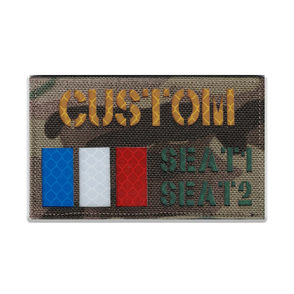 Custom Laser Cut Patch Multi Color Name Radio Call Sign IR IFF Infrared Reflection Reflective Material Luminous Dazzle