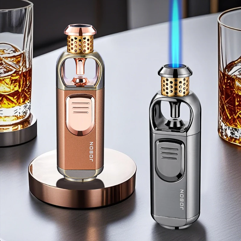 

JOBON Strong Single Blue Flame Lighter Metal Body Adjustable Flame Outdoor Ignition Tool Cigars Cigarettes and Smoking Accesso