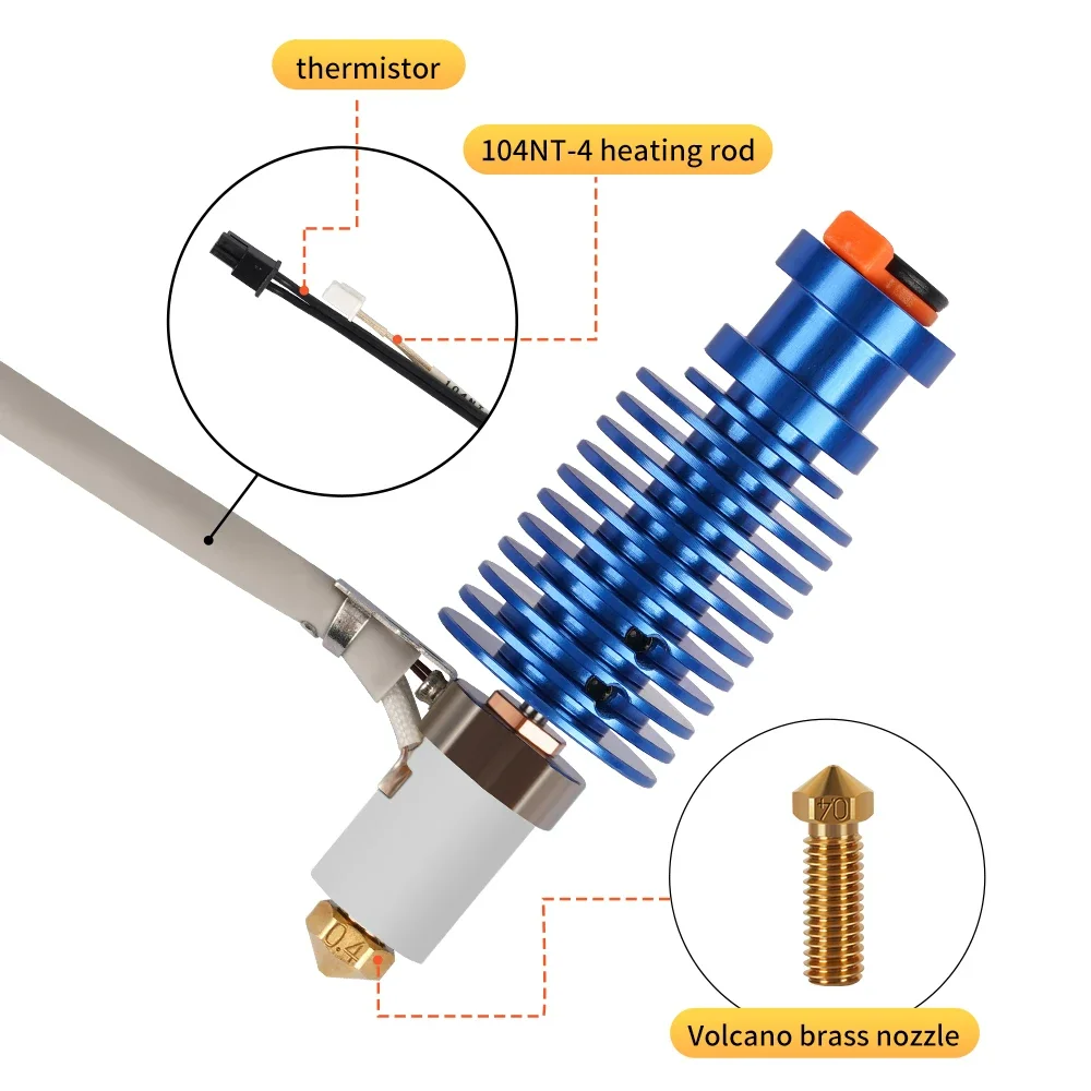 Volcano Hotend Kit For Voron 2.4 Prusa Ender 3 CR10 MK3S 24V 60W Hot End Ceramic Heating Core Print Head 3D Printer parts