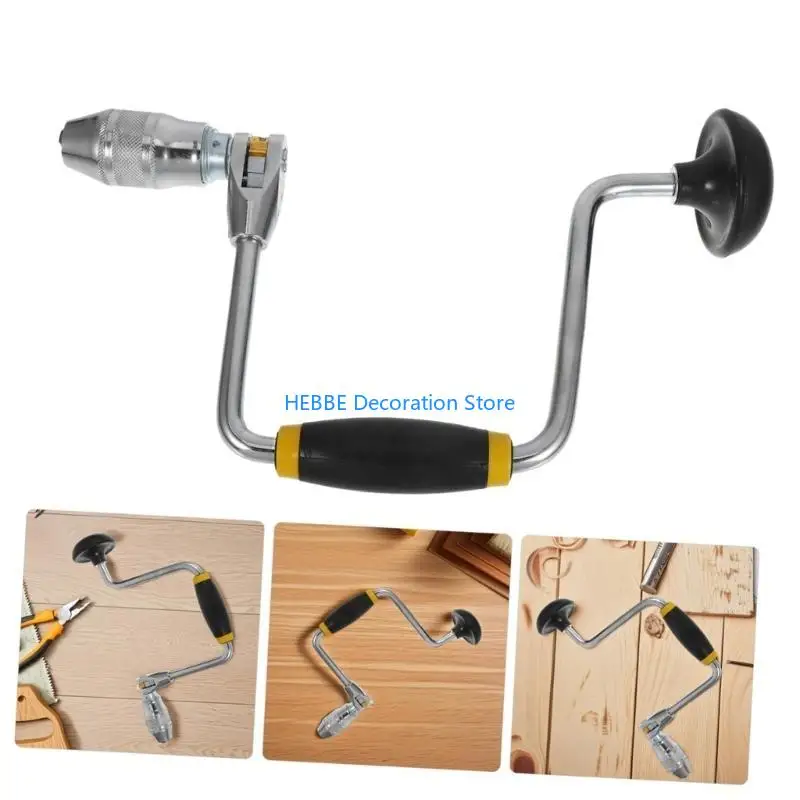 B0KC Multifunctional Carpenter Bit Support Hand Tool Hand Crank Drill for High Precisions Drilling In Metal & Fiberglass