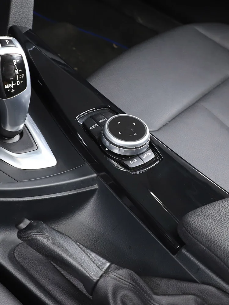LHD & RHD ABS Matt Schwarz Auto-Multimedia-Panel-Abdeckung Zierleisten-Aufkleber für BMW 3er GT F30 F33 F34 F36 2013-2019 Auto-Zubehör – Detail 3