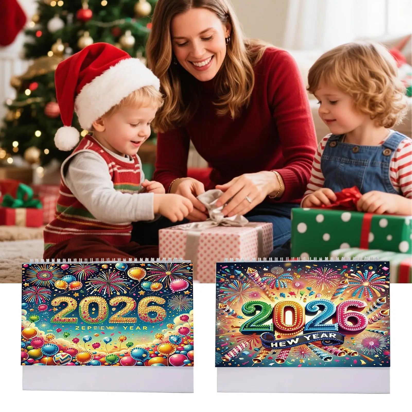 

Ежемесячный настольный календарь со стразами, художественный настольный календарь 2026, ежемесячный планировщик, домашний декор для квартиры, общежития, офиса, гостиной