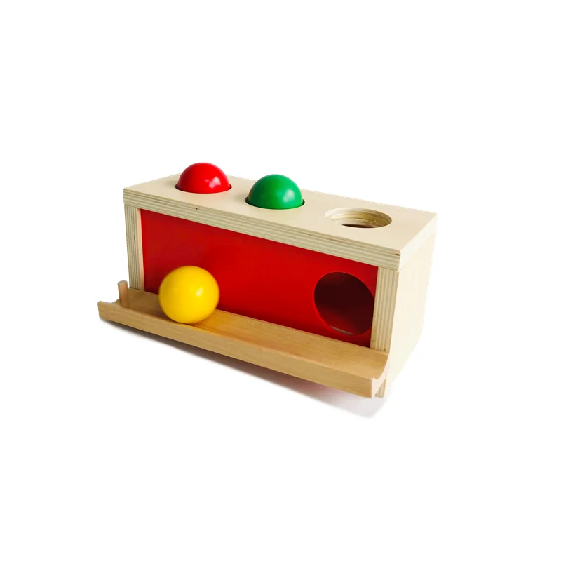 

Montessori Educational Toys Wood Push Ball Game for Infant Toddler Hand Motor Skill Practice Kids Color Learning Nido Materials