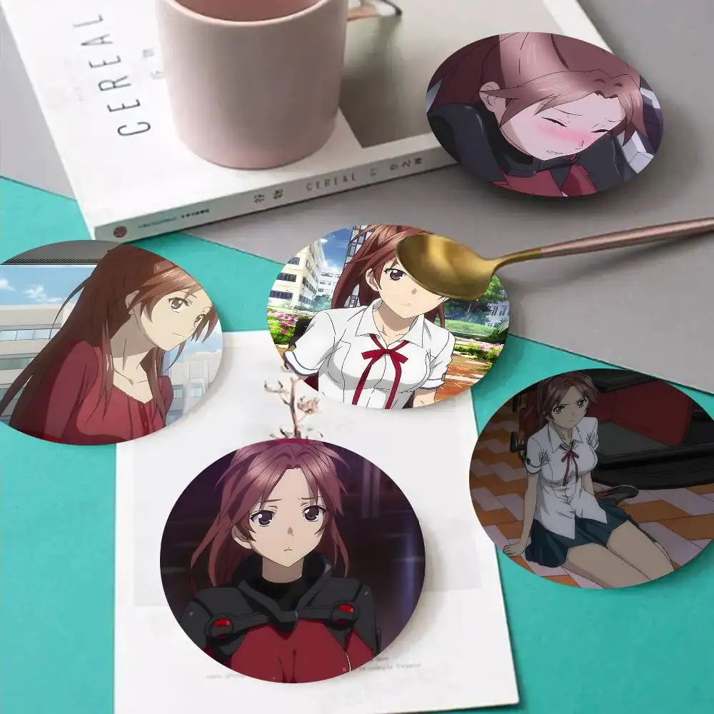 1pc Ayase Shinomiya Guilty Crown Wooden Coaster Colour Printing Cup Mat Home Desk Decoration Gifts