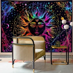 Abstract Sun Moon Tapestry Fantasy Universe Hippie Tapiz Wall Hanging Mysterious Abstract Art Dormitory Decor Home Aesthetics
