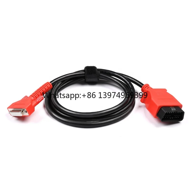 Factory Customized Red Overmolded Extension OBD2 Male to DB25 Female Cable for Car