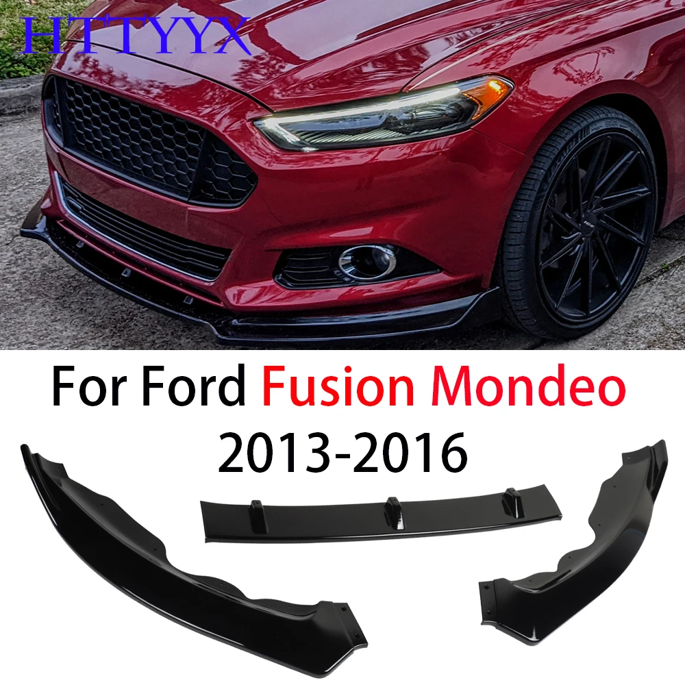 

HTTYYX Gloss Black Car Front Bumper Splitter Lip Diffuser Body Kit Spoiler Guard For Ford Mondeo Fusion 2013 2014 2015 2016