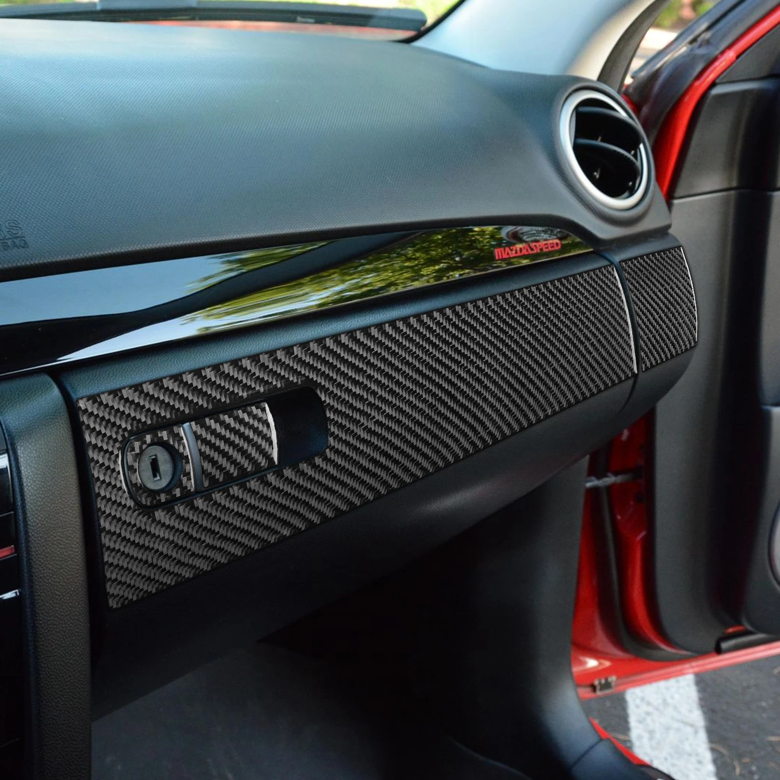 

For Mazda 3 2004 2005 2006 2007 2008 2009 Carbon Fiber Car Passenger Side Storage Panel Decorative Interior Accessory Sticker