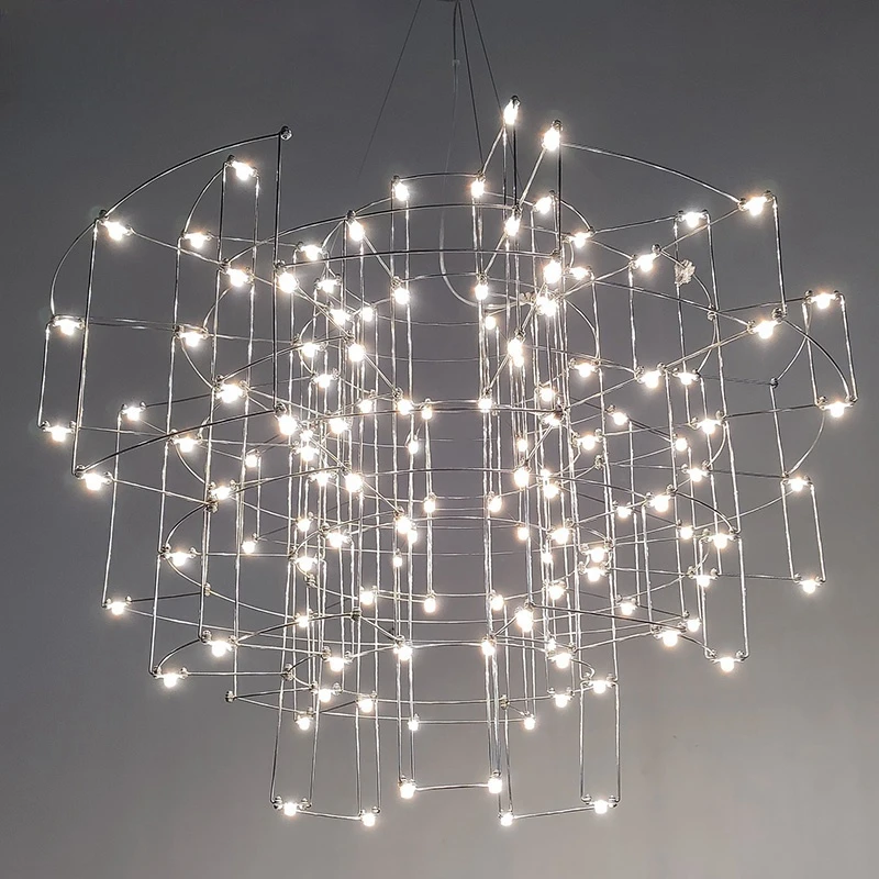 Light Cube Chandelier Villa Restaurant Living Room Light Dot Starlight Creative Personality Modern Simple Firefly Chandelier