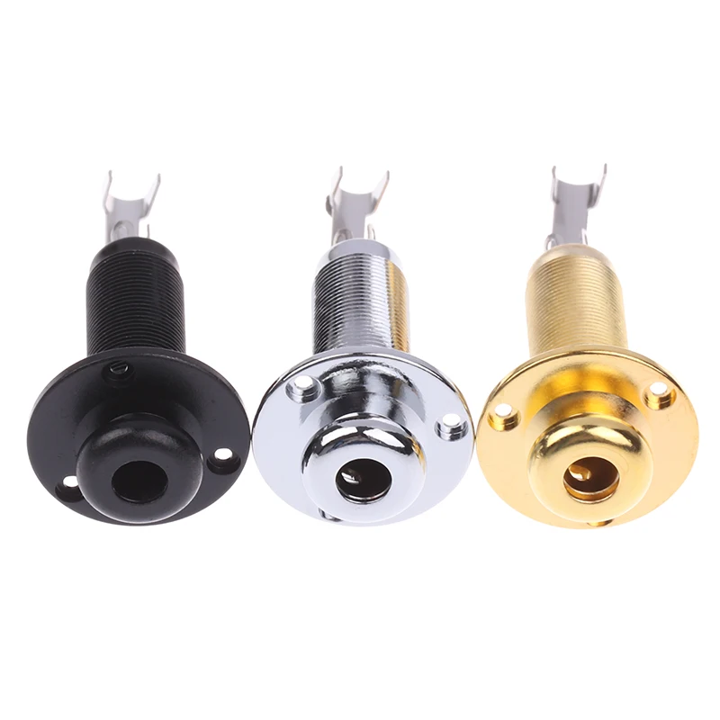 Acoustic Electric Guitar Stereo End Pin Jacks Socket Plug 6.35mm 1/4Inch Hole Pickup Stereo Output Jack Plug Socket Guitar Parts