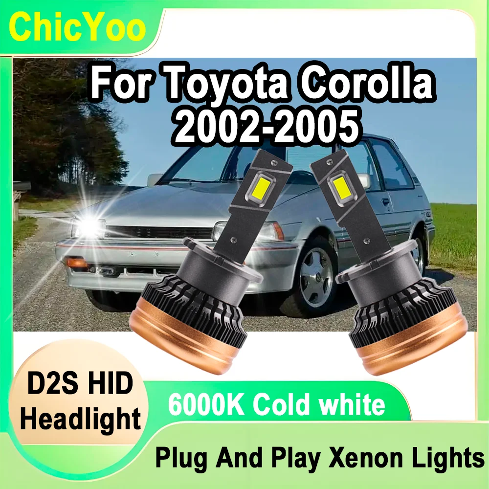 

2 шт. D2S белые 6000K супер яркие лампы высокой мощности HID фары 120 Вт автоматические HID ксеноновые фары 12 В для Toyota Corolla 2002-2005