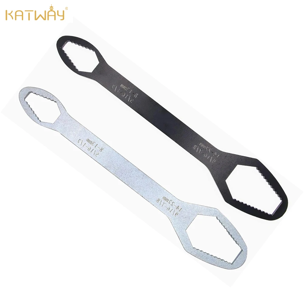 

KATWAY Black Multifunctional Double End Box Wrench 8 to 22 Hexagon Double End Solid Screw Nut Tool Various Diameters HH-AA256