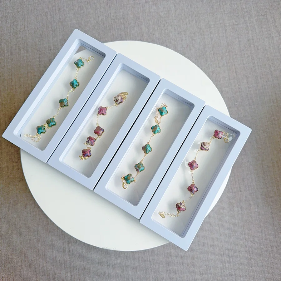 Xiangyun Sha – Bracelet porte-bonheur trèfle à quatre feuilles pour femmes, 100% soie, réglable, Bijoux de luxe pour filles, cadeaux