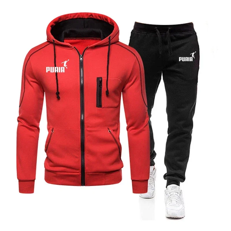Conjunto de Chaqueta Casual con Cremallera para Hombre 2026, Conjunto de Dos Piezas, Camiseta Deportiva Cómoda, Chaqueta con Capucha, Ropa Deportiva para Correr al Aire Libre, Conjuntos de Sudaderas con Capucha para Hombre