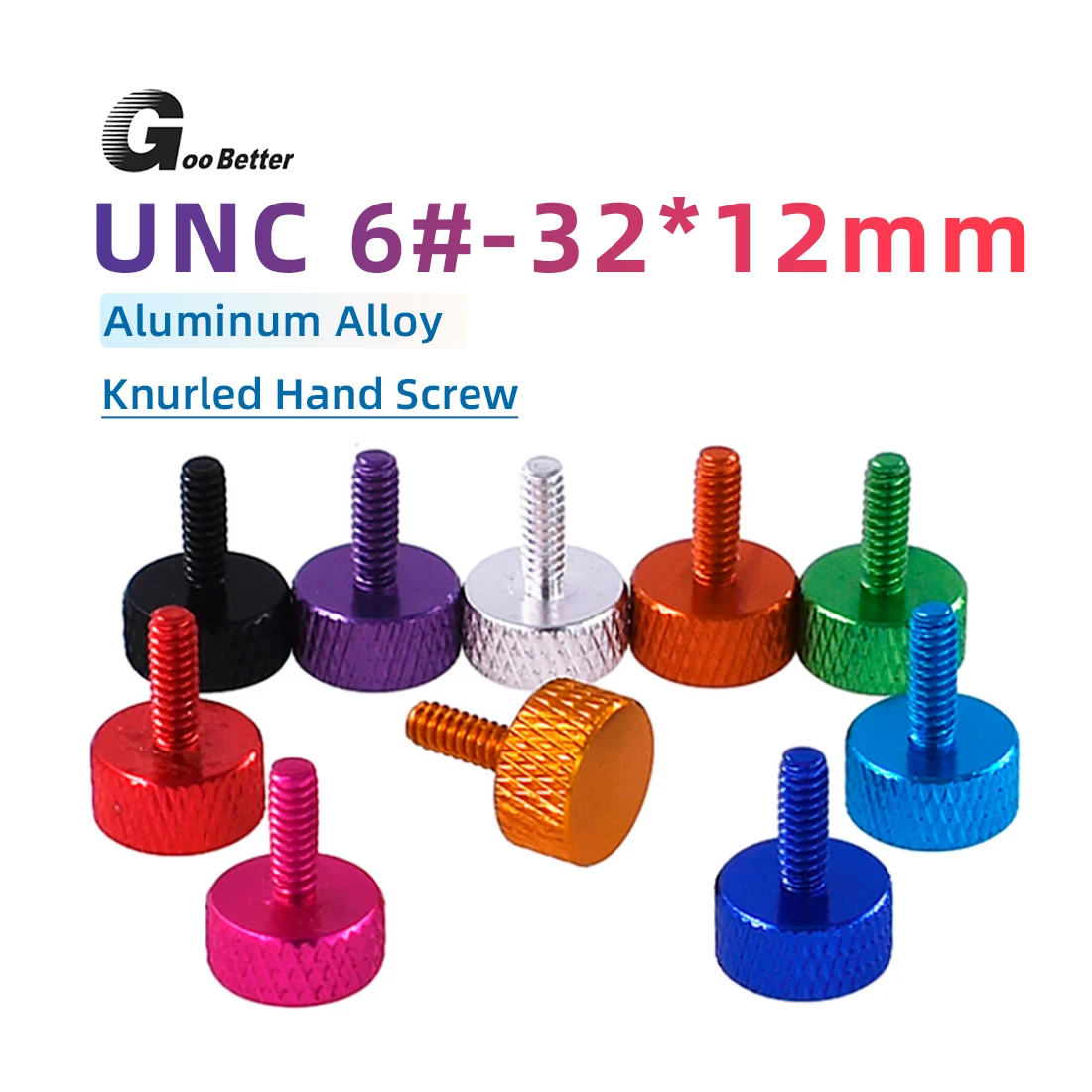

UNC 6#-32 Flat Head Knurled Thumb Screw Bolts Aluminum Computer Case hand Bolts