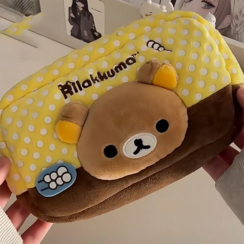 Kawaii Rilakkuma Bär Federmäppchen Stiftetui Mädchen Stifttasche Cartoon Niedliche Federtaschen Aufbewahrungstasche Schulgeschenke