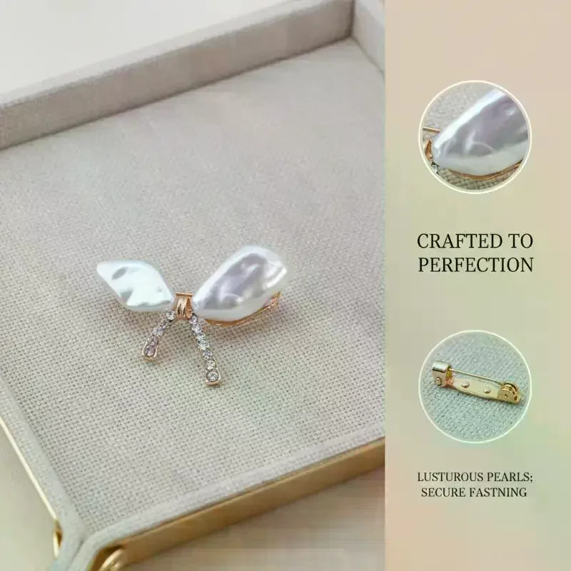 Pearls Bowknot Fashion Brooch Pins For Women Brooches Clothing Accessories