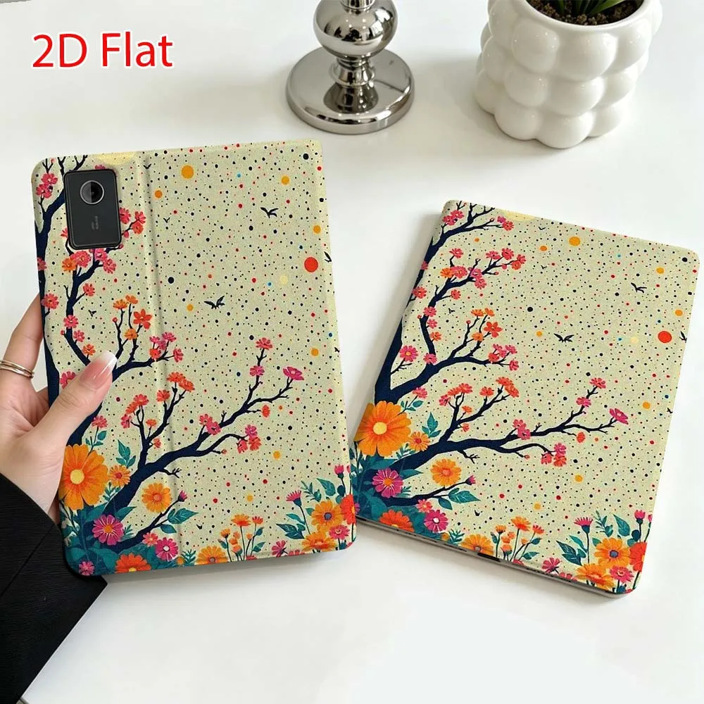 Cool Moon Flower Art For Lenovo Xiaoxin Pad Pro Tab P12 P11 11 13 11.2 inch K11 Plus Pen Tray Tablet Case Soft