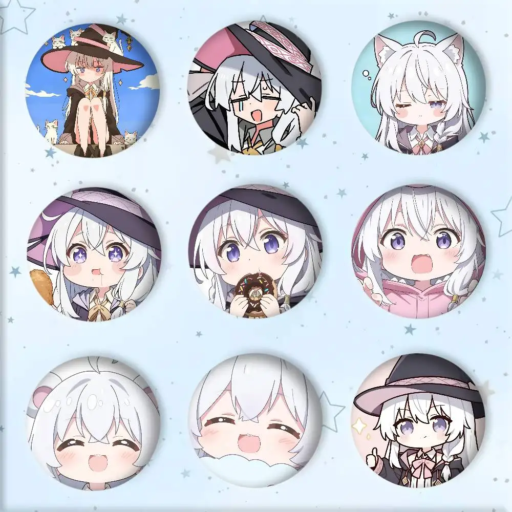 Anime  Cartoon W-Wandering Witch The Journey of Elaina Round badge lapel pin backpack clothing jewelry accessories gift brooch