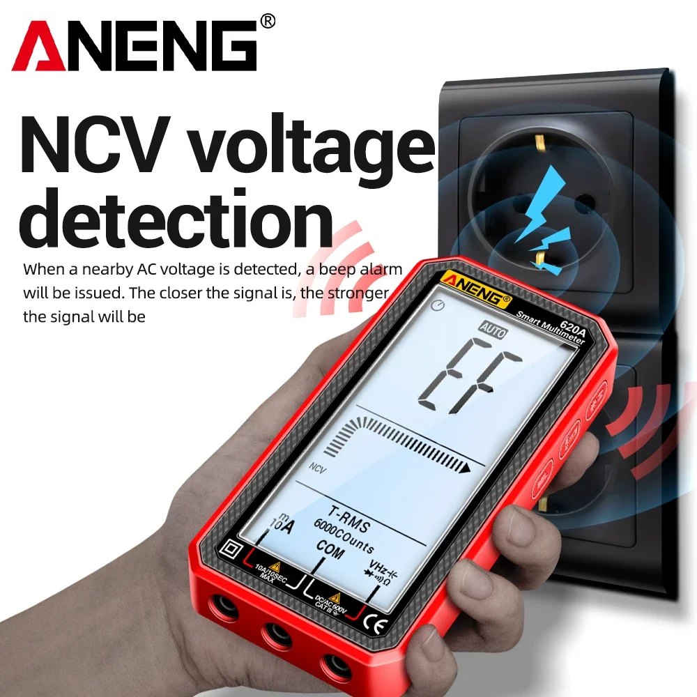 

ANENG 620A 6000 Counts Digital Smart Multimeter Transistor Testers True RMS Auto Electrical Capacitance Meter Temp Resistance