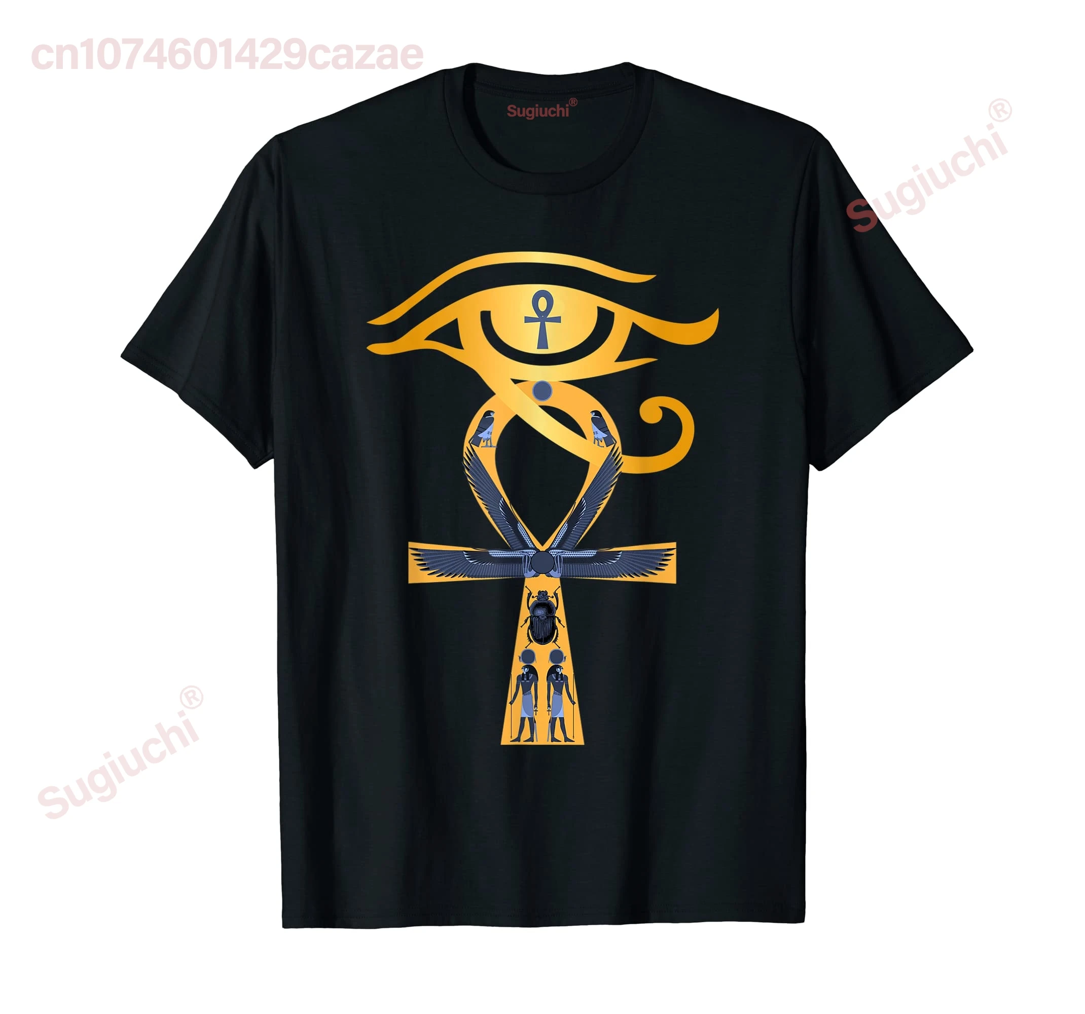 100% Cotton Ancient Egypt God Eye Of Horus Ankh Egyptian Symbol T-Shirt MEN WOMEN UNISEX T Shirts Size S-6XL