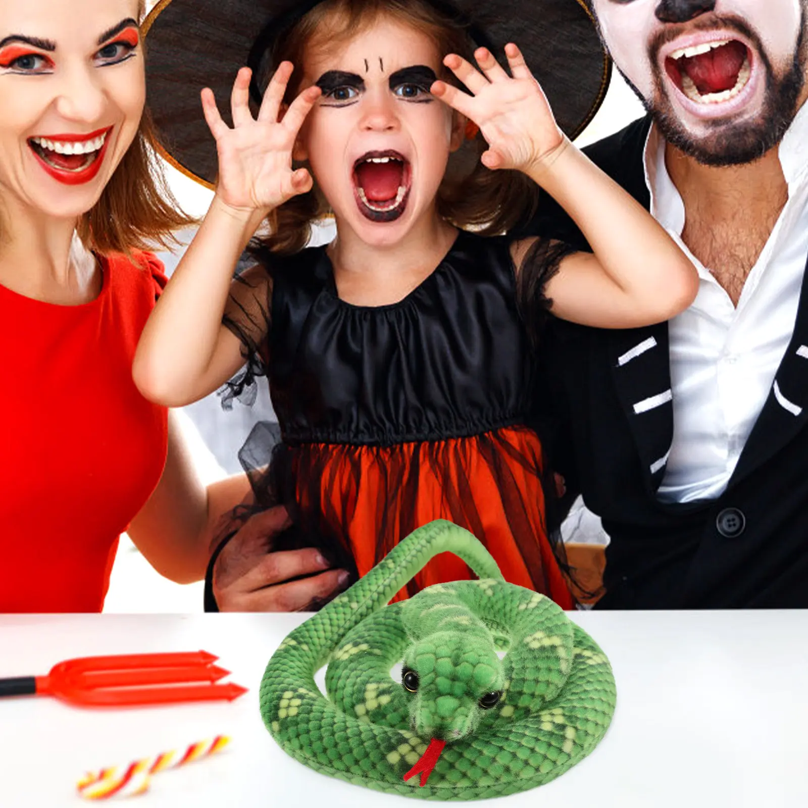 

Large Realistic Animal For Prank Joke Garden Decoration Halloween Party Simulation Realistic Snake Scare Prop Snake