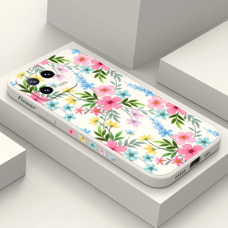 

Floating Flowers Phone Case For Xiaomi Mi 13 13T 12 12X 12T 12S 11 11T Ultra 10 10T 9 9T 9SE 8 Pro Lite Liquid Silicone Cover