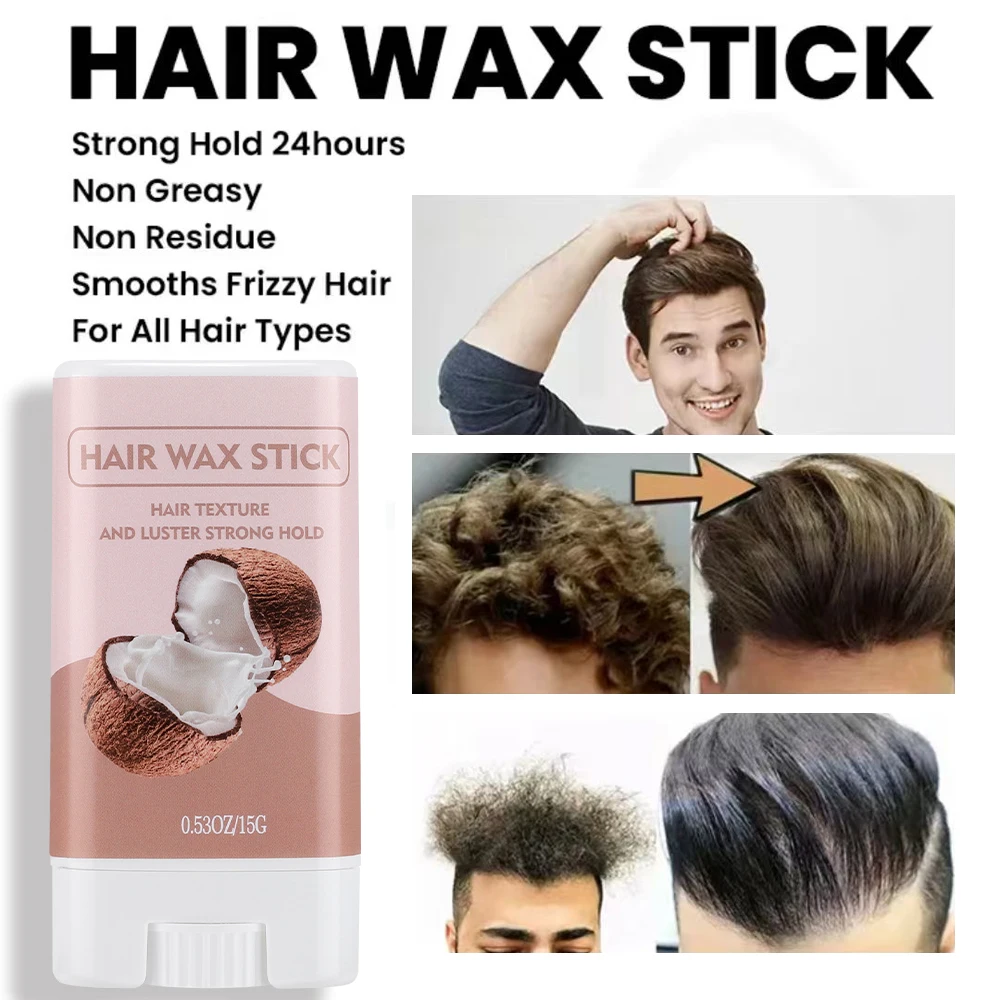 Hair Wax Stick For Wigs Hair Styling Hair Frizz Fixed Fluffy Gel Hair Wax Women/Men/Children Coconut Flavour Non-Greasy Style